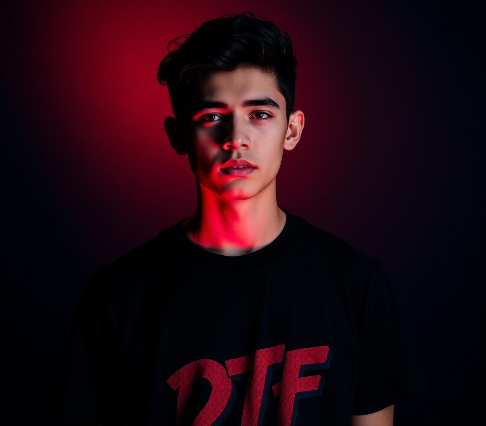 Modelo vestindo camiseta personalizada com estampa DTF