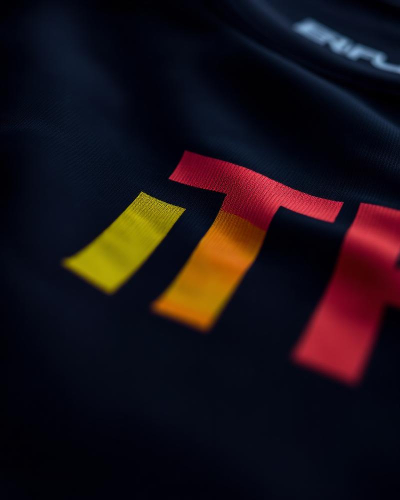 Camiseta DTF com estampa colorida em macro