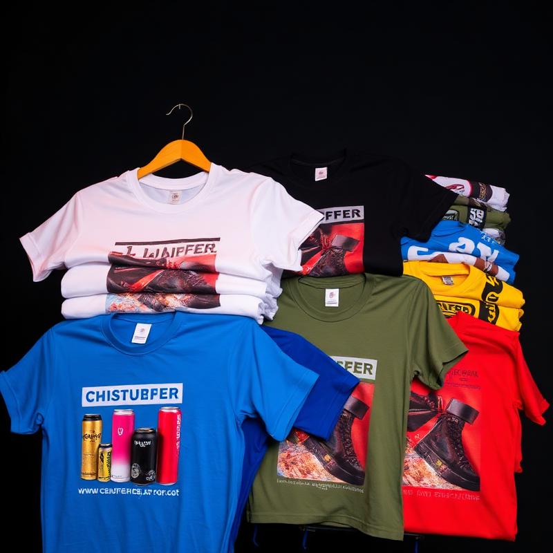 Coleção de camisetas personalizadas empilhadas
